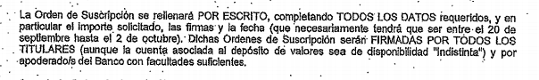 Instrucciones del Banco Santander para que cuadrasen las fechas de las operaciones de los Valores