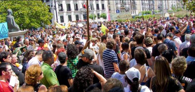 Manifestación en Santander contra el fracking.