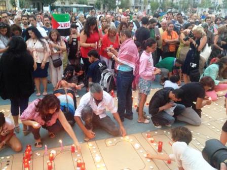 Protesta por la situación en Gaza, Palestina