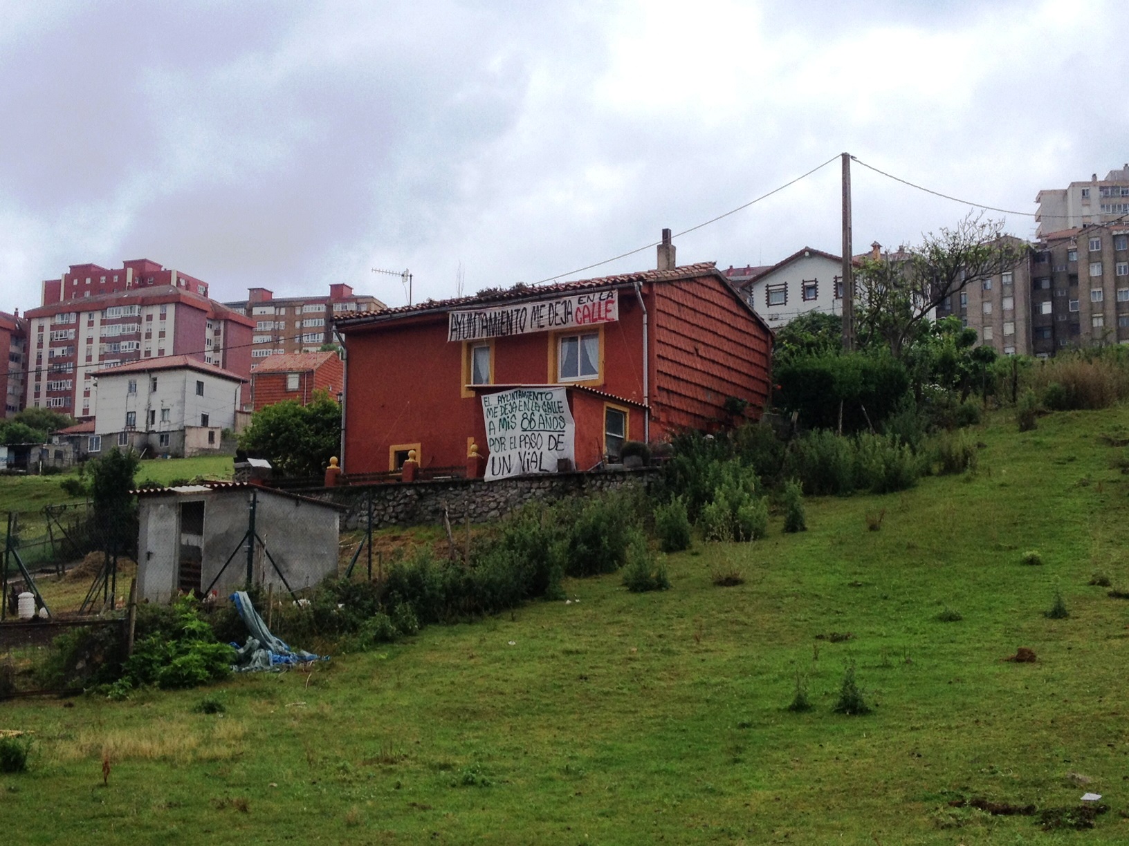 La vivienda de Amparo, que finalmente en febrero fue destruída