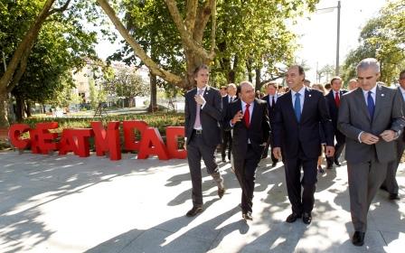 Emilio Botín, en la inauguración de la reforma de los Jardines de Pereda, como consecuencia de la construcción del Centro Botín