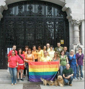 Flash mob realizada en Santander con motivo del Día del Orgullo Gay.