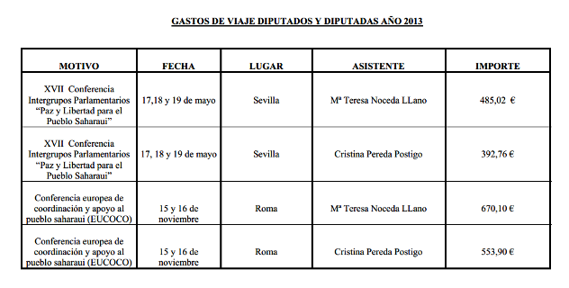 Gastos viajes 2013
