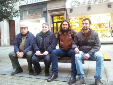 Federico Gutiérrez Gómez, Secretario General de Podemos en Astillero, Alberto Bolado, Secretario General de Podemos en Camargo, Juanma Brun, Secretario General de Podemos en Santander y Pablo Oria, Secretario General de Podemos en Marina de Cudeyo.