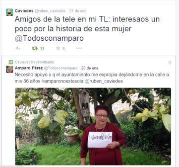 Rubén Caviedes ha difundido en Twitter el problema de Amparo