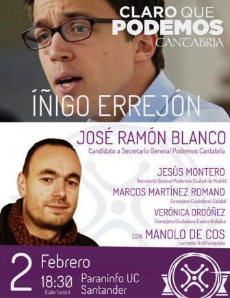 Errejón participa en un acto en Santander