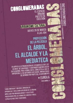 Cartel de anuncio de la proyección de apoyo a Prado San Roque y Río de la Pila.