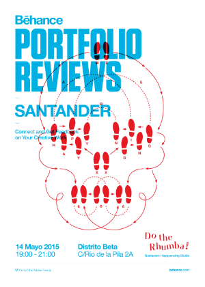 Cartel de presentación de la 3ª edición de Behance Reviews Santander.