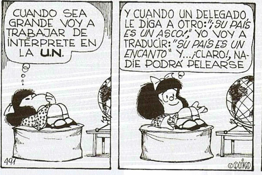 Mafalda intérprete (ver tira completa pinchando en la imagen)