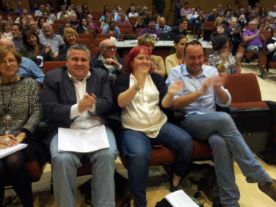 José Ramón Blanco (derecha) junto a los diputados Alberto Bolado y Verónica Ordóñez en un mitin durante el pasado mes de mayo.