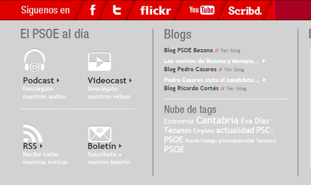 La Web del PSOE cántabro enlazaba la página de la consultora del exeurodiputado Ricardo Cortés