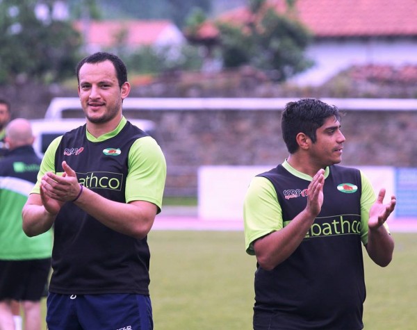 Facundo Núñez (a la izquierda) durante la concentración del Bathco Rugby Club este fin de semana (Foto: Luz Fierro)