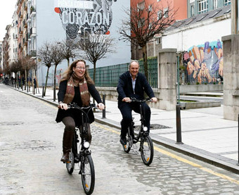 Leticia Díaz, en la presentación de un servicio de bicicleta para empleados públicos