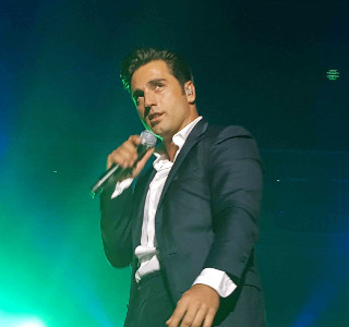 David Bustamante durante el concierto solidario que tuvo lugar este verano en Santander.