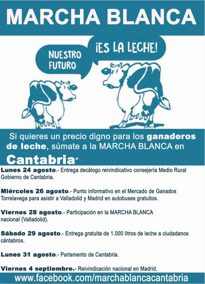 Cartel de los actos que se realizarán en Cantabria.