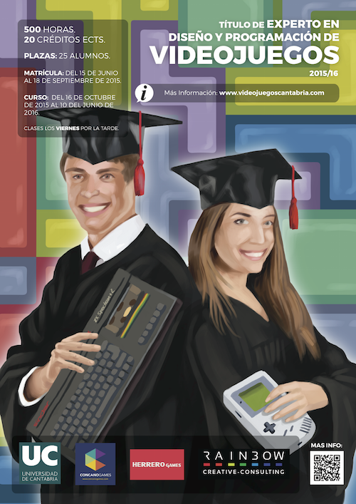 Cartel del curso de Experto en Diseño y Programación de Videojuegos.