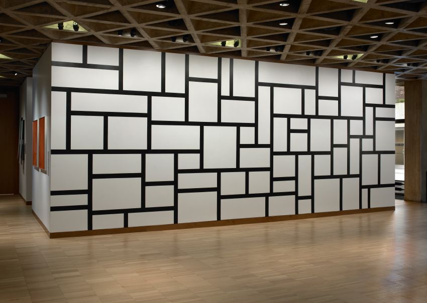 Sol Lewitt 614, rectángulos formados por bandas de tinta china de 3 pulgadas de ancho