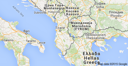 Mapa de albania (Google Maps)