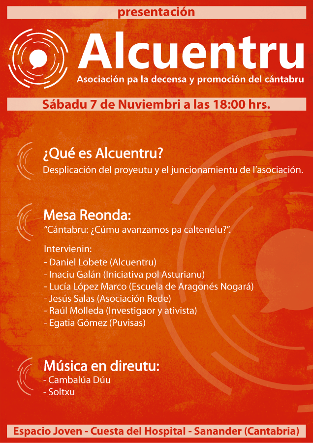 Cartel de presentación de la asociación Alencuentru.