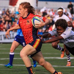 La cántabra Carmen Pérez, durante un partido con la selección española. Foto: Federación Española de Rugby