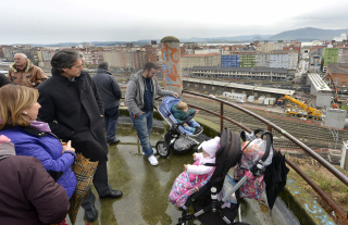 Visita a las obras de la pasarela