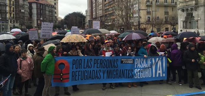 Participantes en la marcha del pasado mes de febrero  por un pasaje seguro