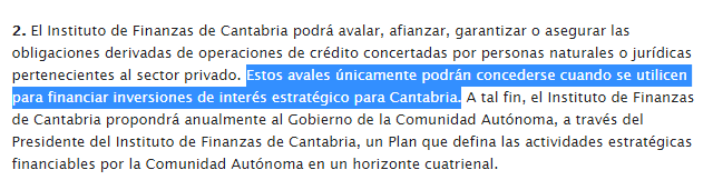 La redacción original de la ley, con las referencias a que los avales serían en sectores estratégicos 