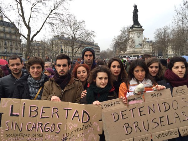 Solidaridad desde Ârís con los detenidos en Bruselas