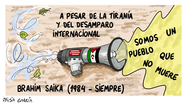 Viñeta del Paisá en recuerdo del preso político fallecido Bahim Shaika