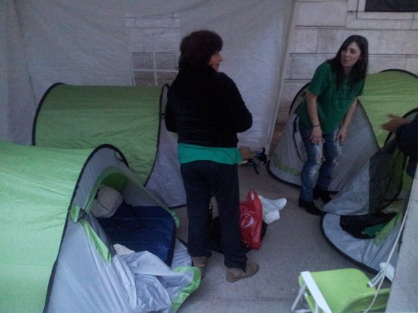 Amanece en la Acampada de Liberbank