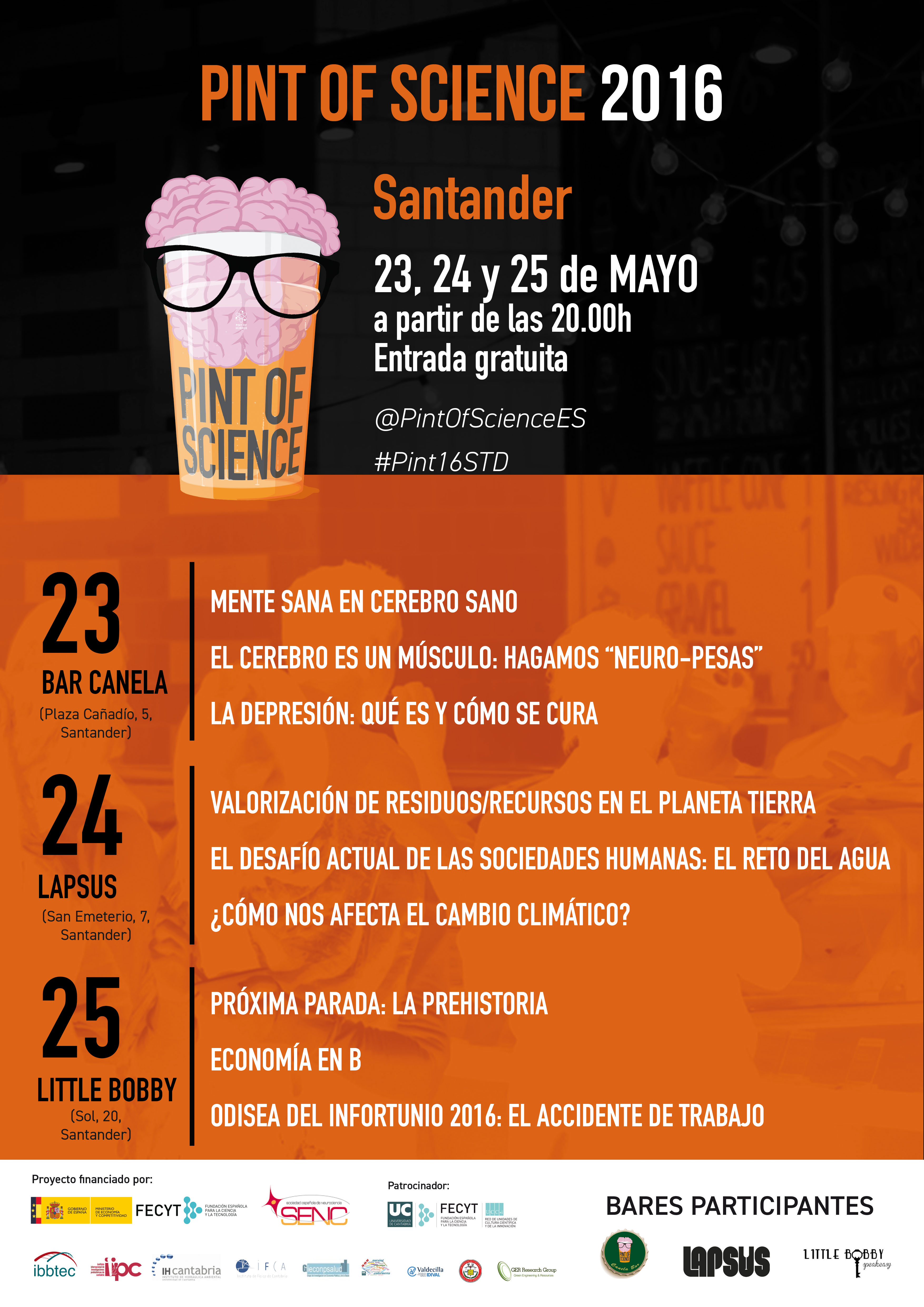 Cartel de las jornadas Pint of Science.