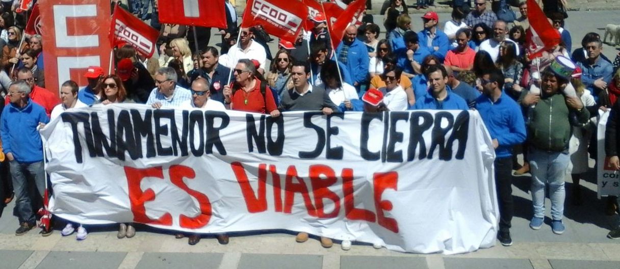 Los trabajadores de Tinamenor en el 1 de mayo.