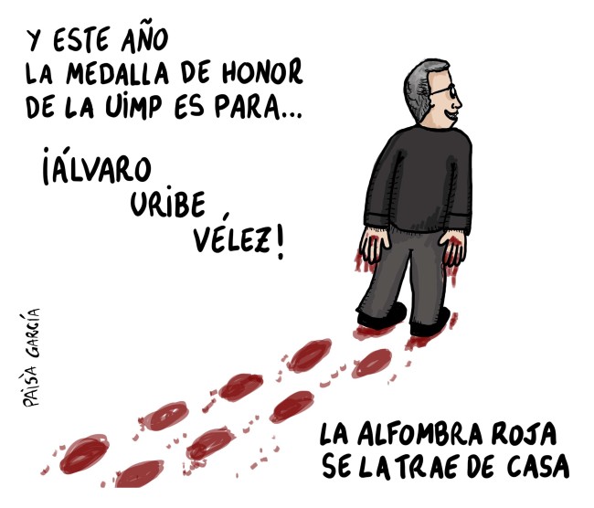 Viñeta del Paisá sobre la medalla