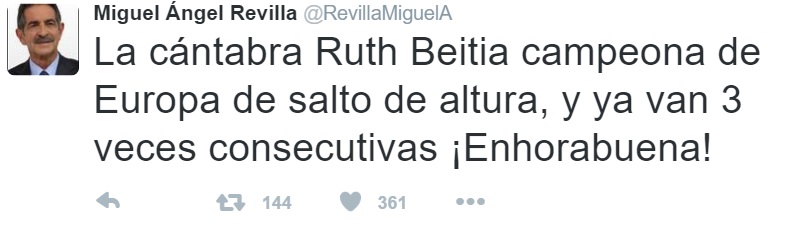 Felicitación de Revilla a la que llamó "la saltadora".