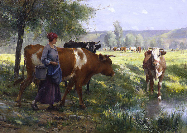 Le jeune laitière. Obra del pintor Julien Dupré