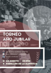 Cartel del torneo en La Albericia. Foto: DS Auto Gomas Sinfín