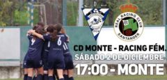 Cartel del derbi entre CD Monte y Racing Féminas