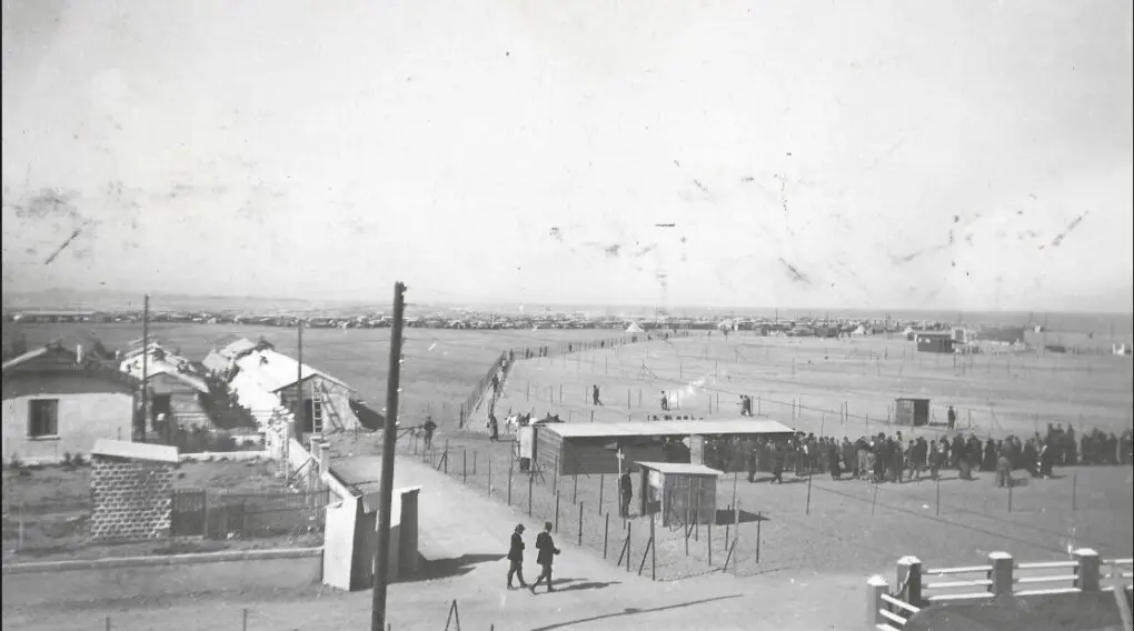Vista general del campamento de Argel&egrave;s-sur-Mer. Febrero de 1939. Colecci&oacute;n Xatart, Memorial del Campamento de Argel&egrave;s-sur-Mer.