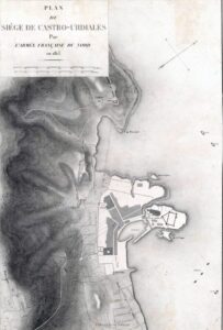 Plano de Castro Urdiales durante el asedio francés de 1813. Cartoteca del Centro Geográfico del Ejército